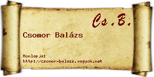 Csomor Balázs névjegykártya