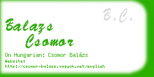 balazs csomor business card